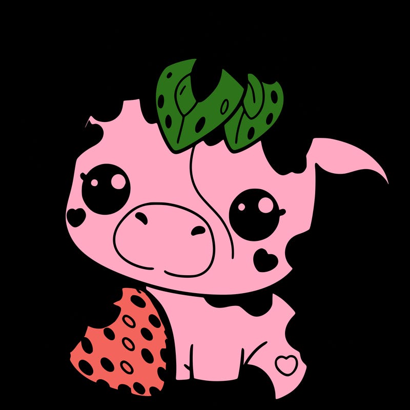 cute strawberry cow