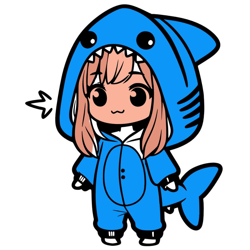 girl in shark onesie