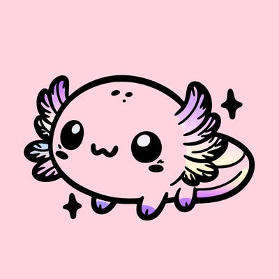 cute easy baby axolotl
