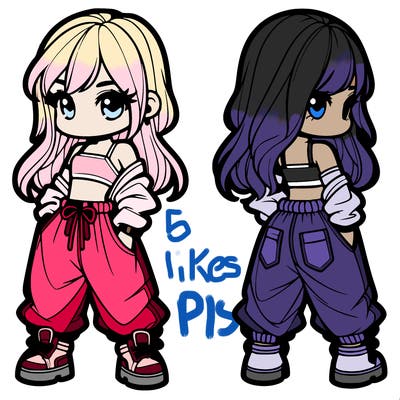 girl in crop top and baggy pants