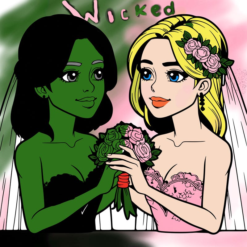 two realistic  women marrying each other