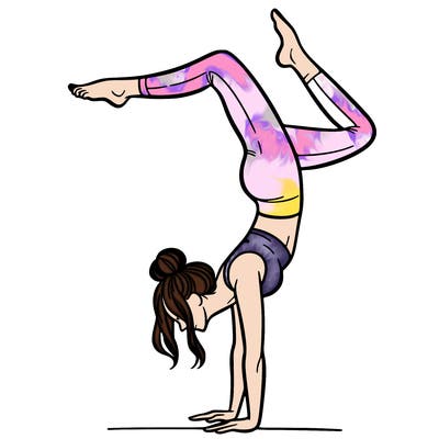 a woman doing a handstand