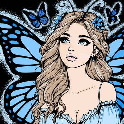 butterfly fairy realistic girl
