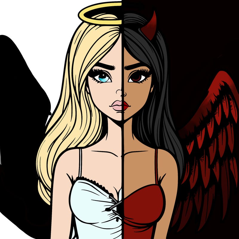 devil vs angel realistic girl