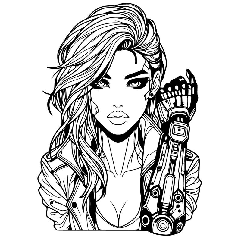 realistic cyberpunk female