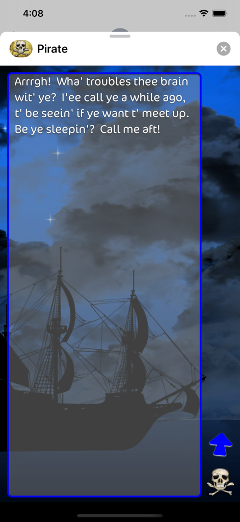 Speakin Pirate - Pirate slang translation interface with a ship background