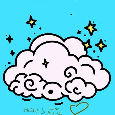 pink starry cloud sky