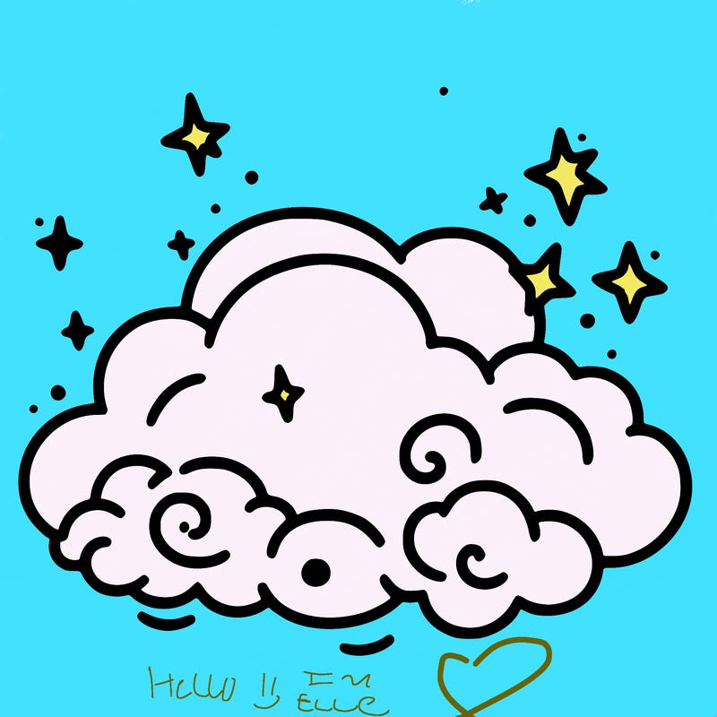 pink starry cloud sky