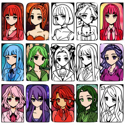 girls that look diffrent anime