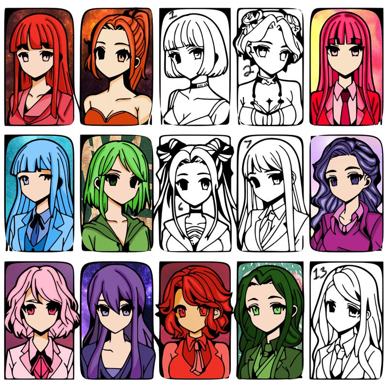 girls that look diffrent anime