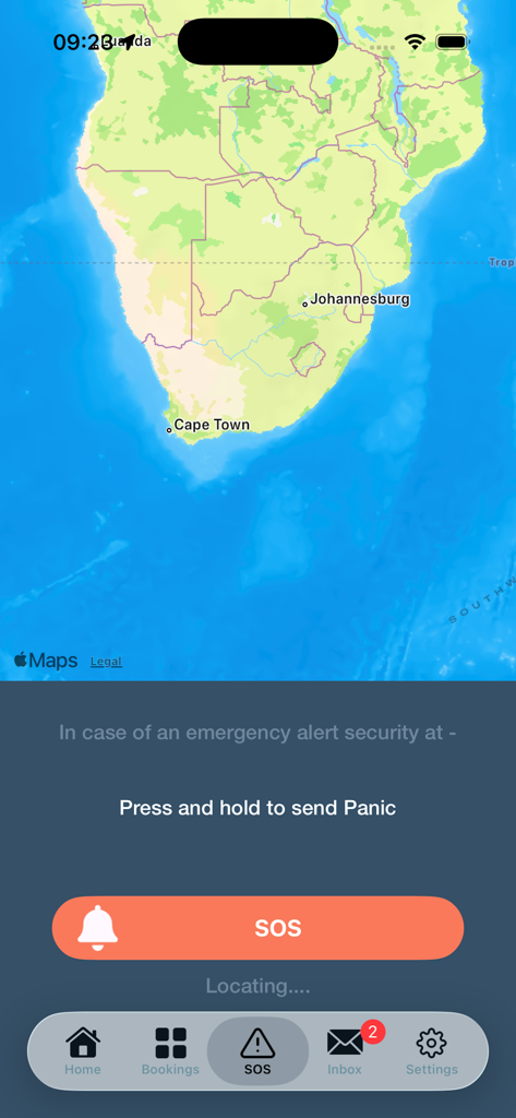 Cloudsell Cloud Secure - Cloudsell Cloud SecureアプリのSOSパニックボタンと緊急GPSマップ。
