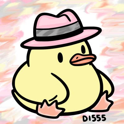 aesthetic duck with a hat
