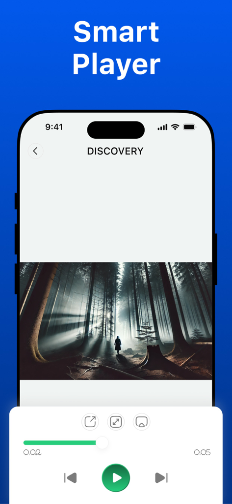 IPTV Smart Player⁺ - IPTV Smart Player app interface showing video playback controls on iPhone