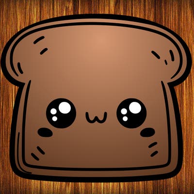 cute toast with face