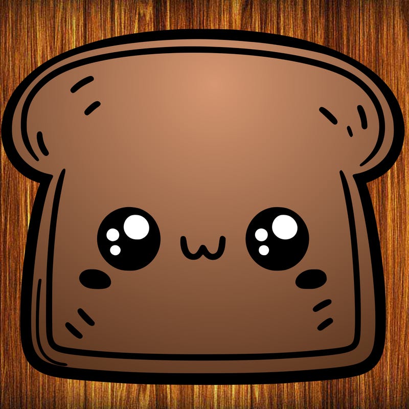 cute toast with face