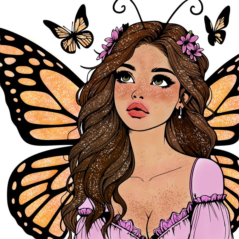 butterfly fairy realistic girl