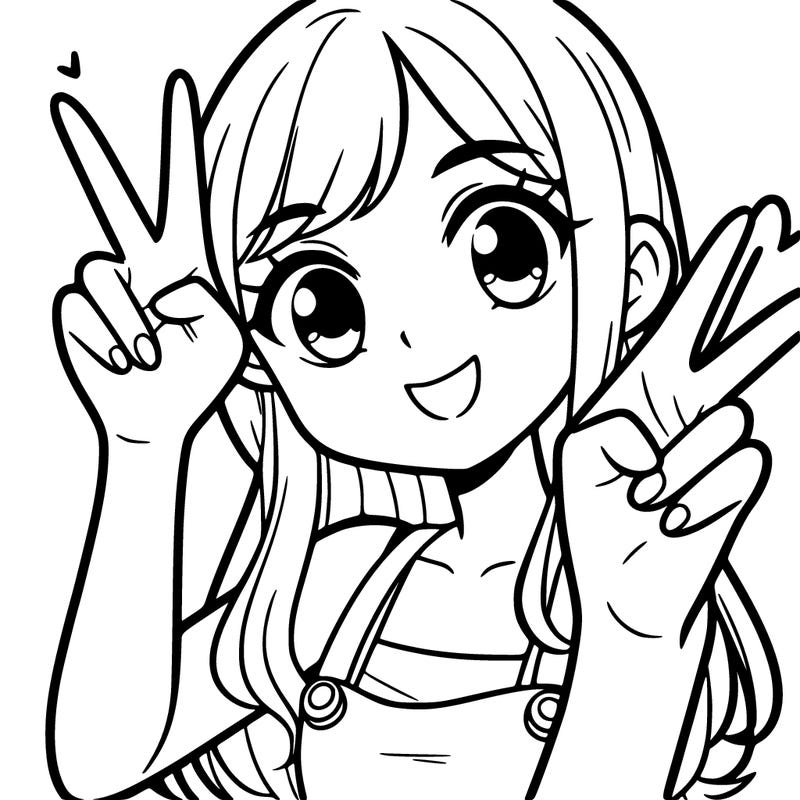 a girl doing peace sign
