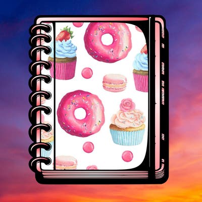 blank, realistic notebook