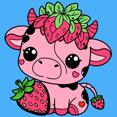 cute strawberry cow