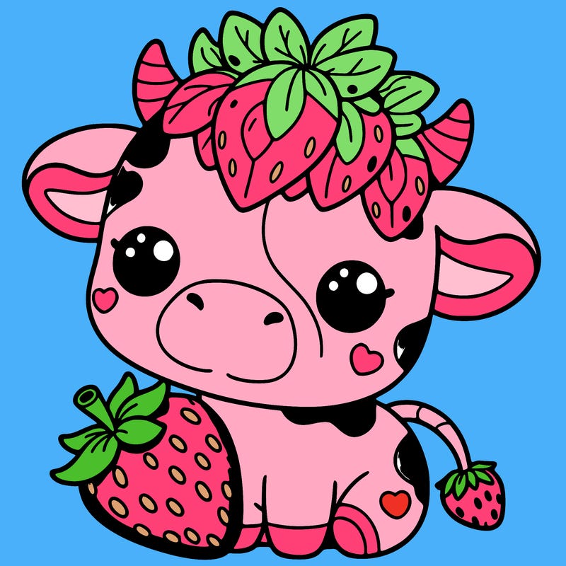 cute strawberry cow