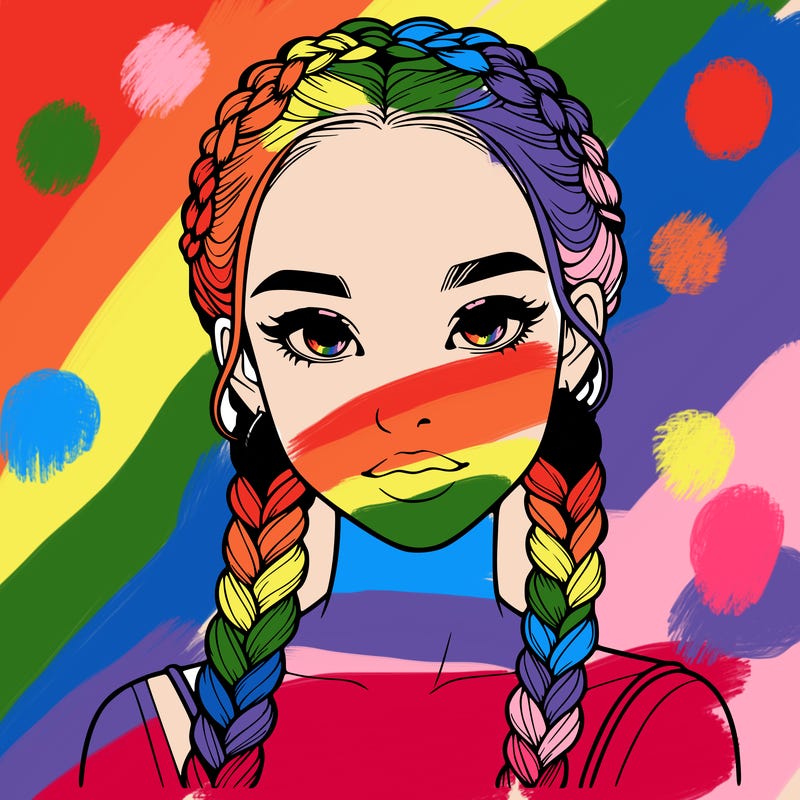 realistic girl with braids