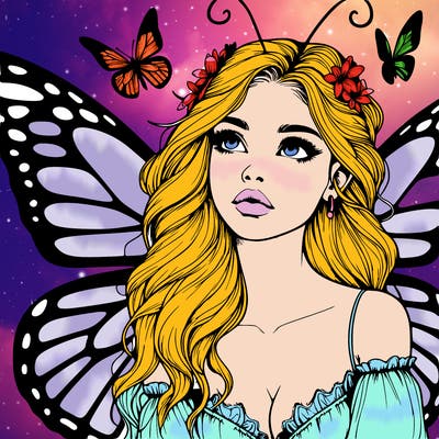 butterfly fairy realistic girl