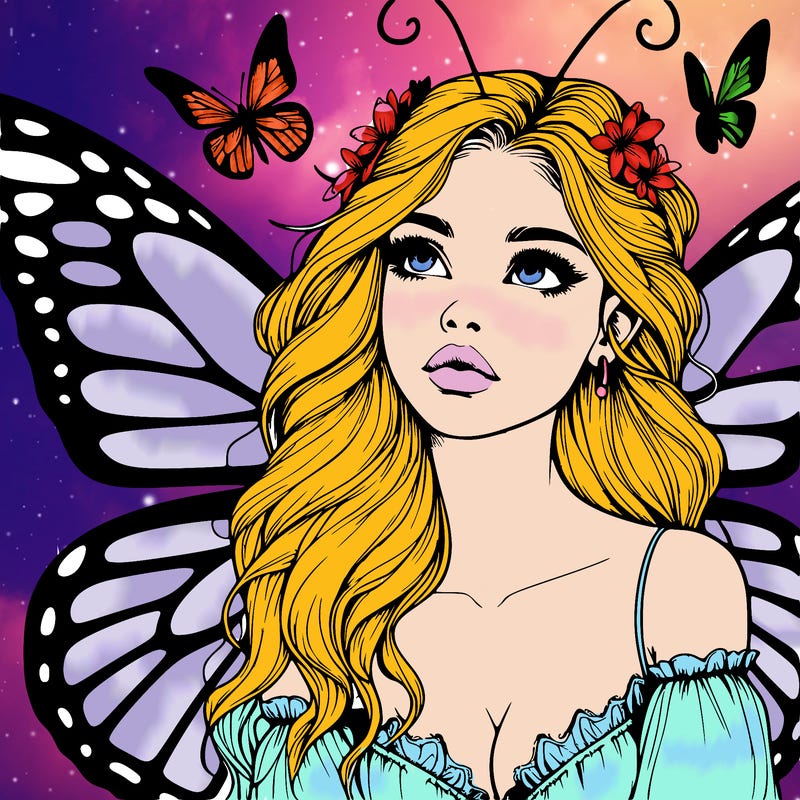 butterfly fairy realistic girl