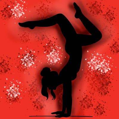 a woman doing a handstand