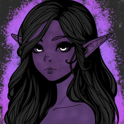 elf girl realistic dark fantasy