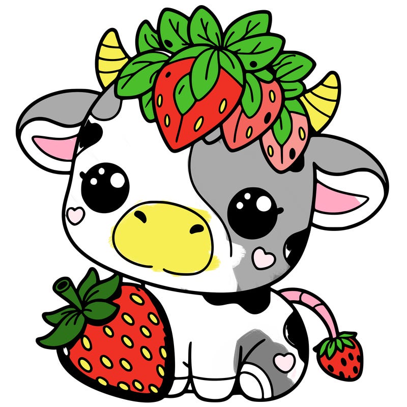 cute strawberry cow