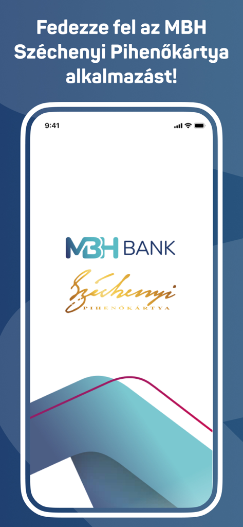 MBH Bank Szechenyi Pihenokartya App Splash Screen auf einem Mobiltelefon