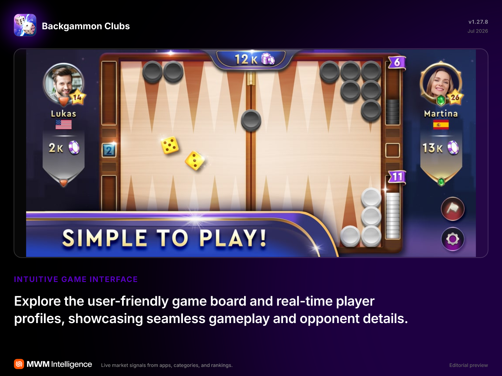 Backgammon Clubs - Games App | MWM