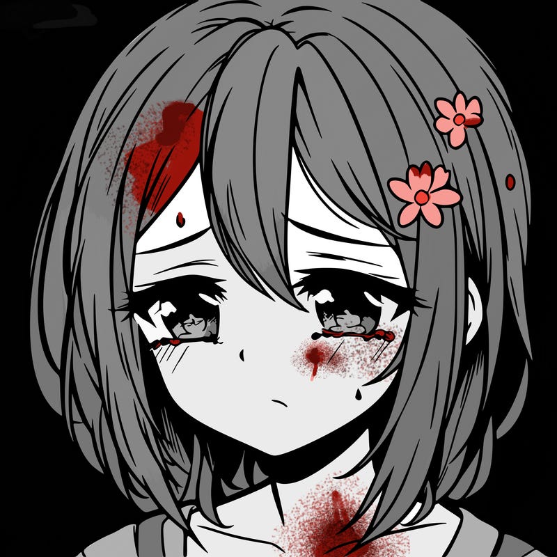 manga girl sadness