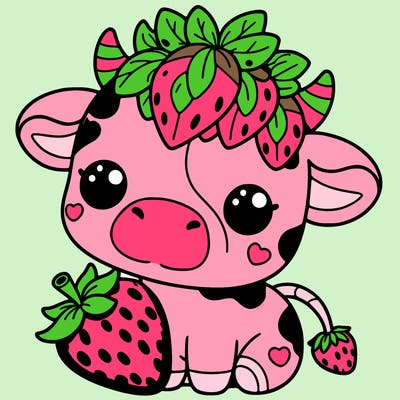 cute strawberry cow