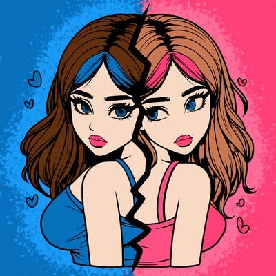 realistic girl split