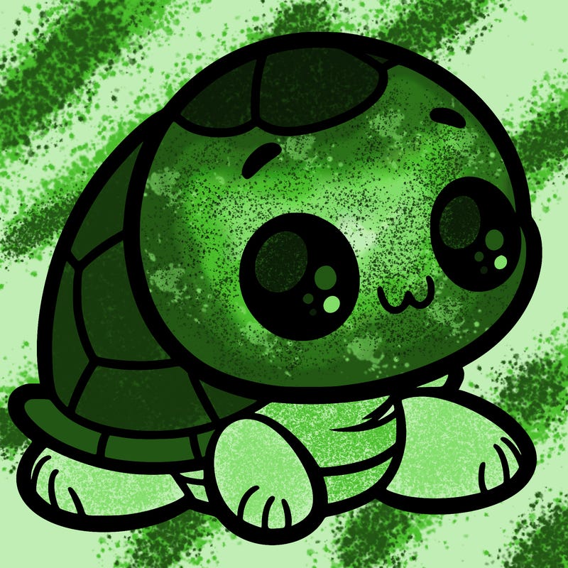 cute little animated turtle