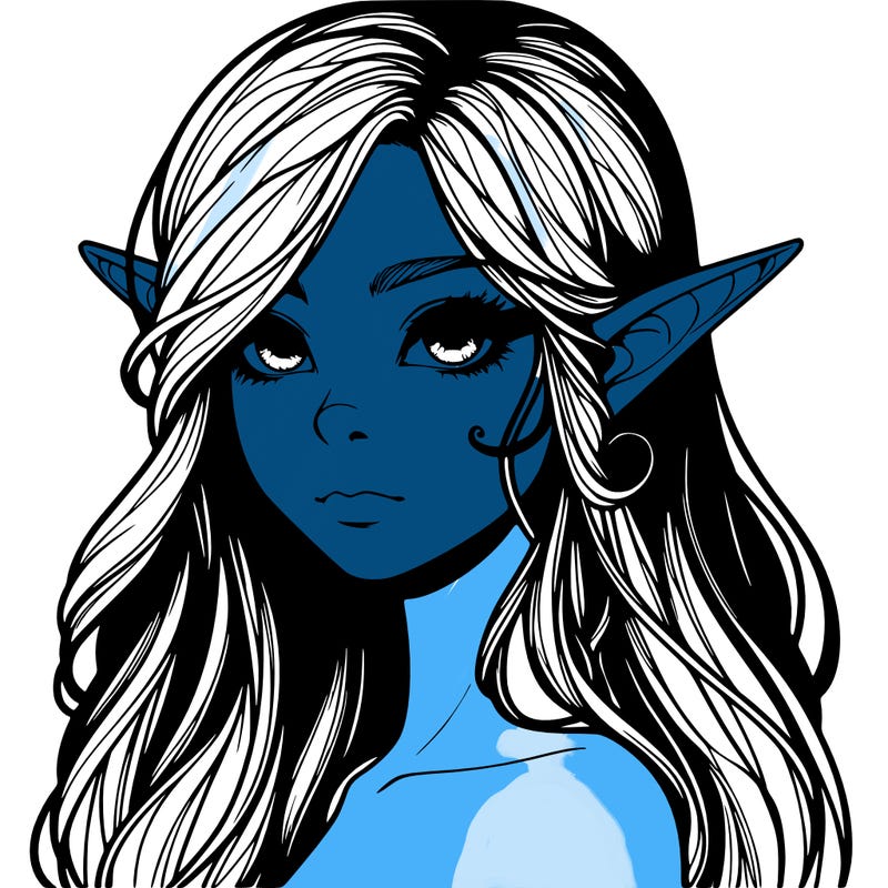 elf girl realistic dark fantasy