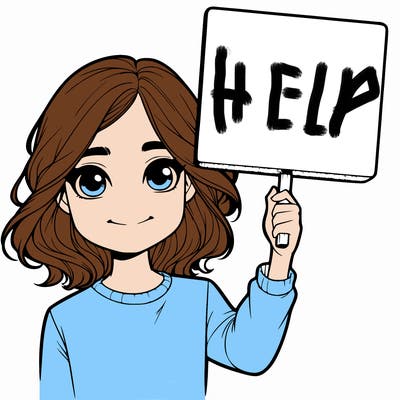 realistic girl holding up a sign