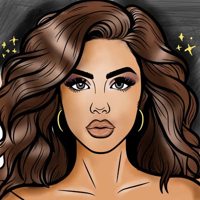 realistic girl eyes lips mouth hair pop star