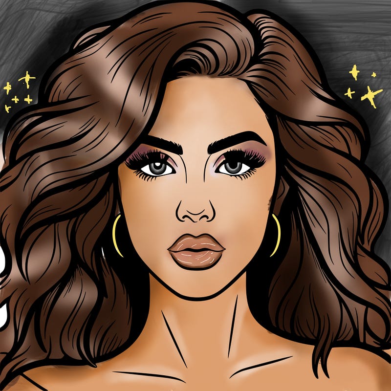 realistic girl eyes lips mouth hair pop star