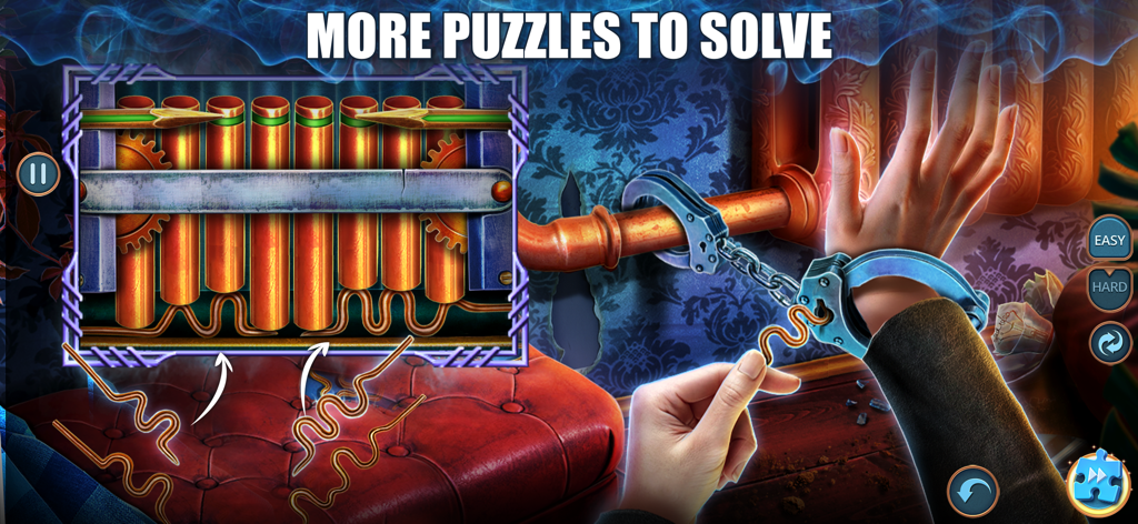 Twin Mind: Hidden Objects F2P - Un detective resolviendo un rompecabezas de ganzúas en Twin Mind Hidden Objects