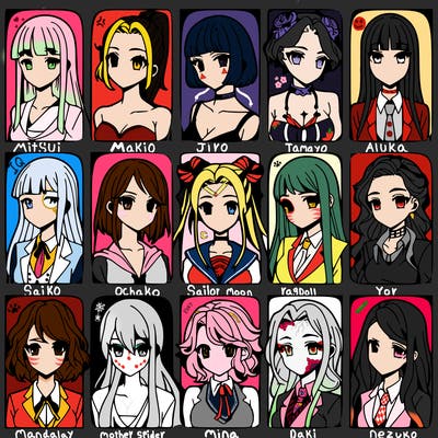 girls that look diffrent anime