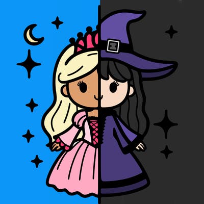 split princess and witch