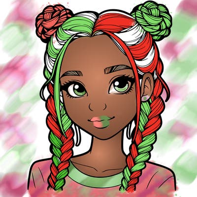 realistic girl with braids