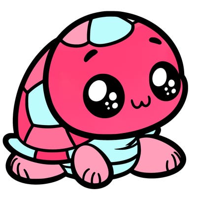 cute little animated turtle