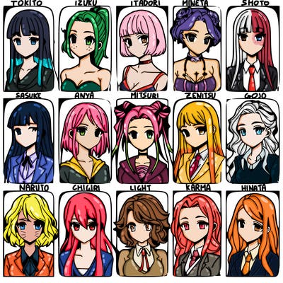 girls that look diffrent anime