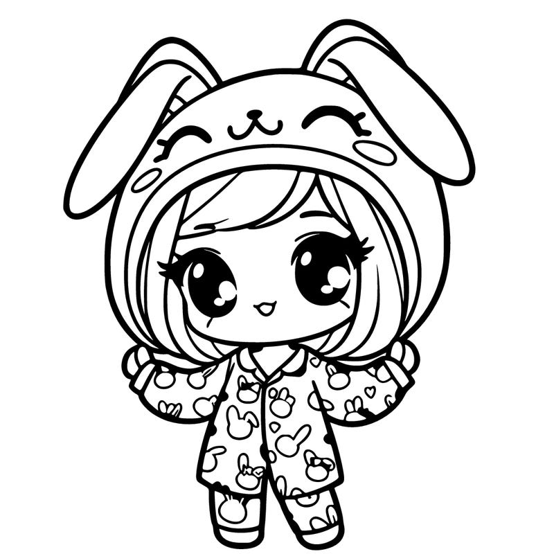 girl in bunny pj's