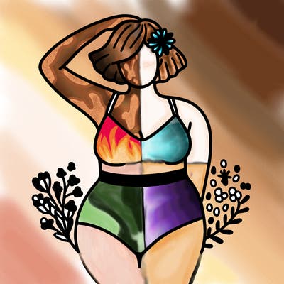 plus size woman bathing suit