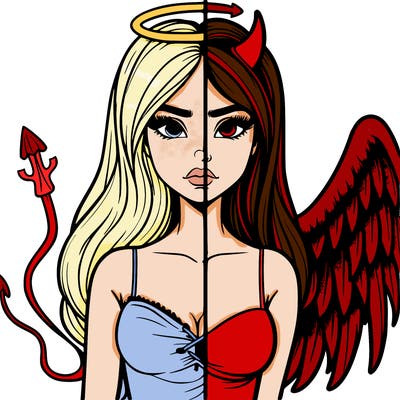 devil vs angel realistic girl