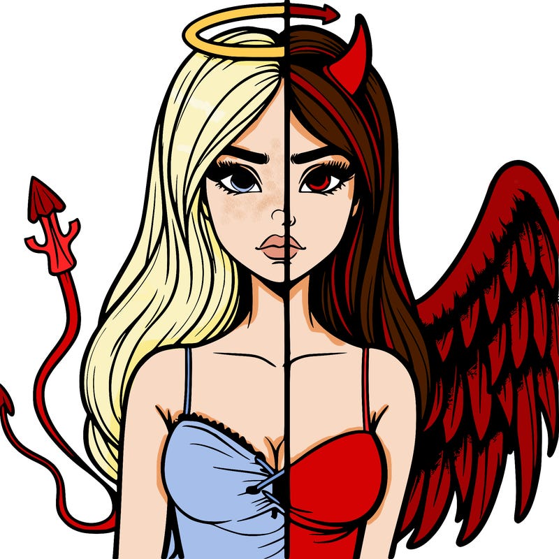 devil vs angel realistic girl